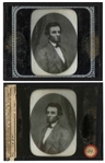Abraham Lincoln Magic Lantern Slide -- Taken as President-Elect in 1861